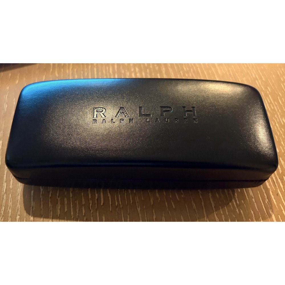 Vintage Ralph Lauren Eyeglasses Sunglasses Hard Case Black Red Logo Felt Lined
